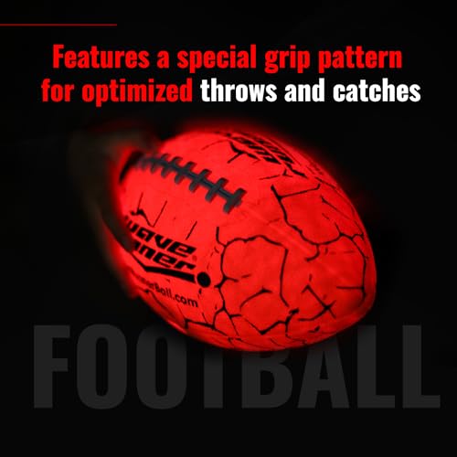 Wave Runner LED Light-Up Football - Glow in The Dark Football Games- Size 10.35 in. with Pump and Batteries Included | Per...