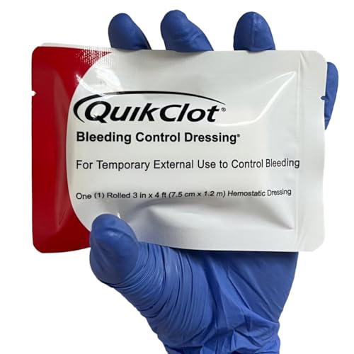 Lightning X Products QuikClot Clotting Gauze - Bleeding Hemmorhage Control Dressing 3" x 48" (4ft) - Public Access Hemostatic
