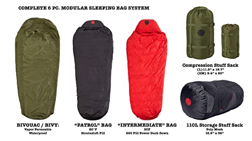 OmniCore Designs Mil-Spec 6-pc. Modular Sleeping Bag System 30F to -30F (Mummy & Hooded Rectangular)