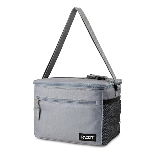 PackIt® Freezable Essential Cooler, Gray Fog, Built with EcoFreeze® Technology, Fully Freezable, Collapsible, Reusable, Wi...