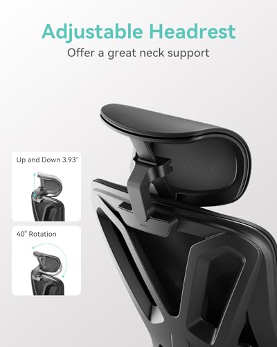 Hbada P5 Ergonomic Office Chair, Desk Chair with Adjustable Lumbar Support and Height, Comfortable Mesh Computer Chair wit...