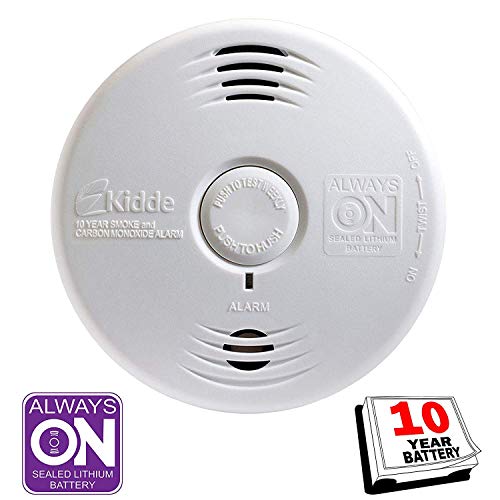 Kidde Smoke and Carbon Monoxide Detector Alarm with Voice Warning | Hardwired w/10 Year Lithium Battery Backup | Interconnectable | Model # i12010SCO, White