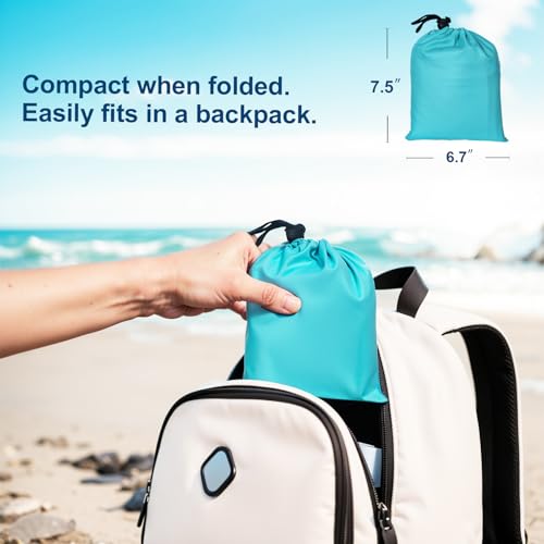 LOTTAFUN 6.5ft Sand Proof Water Resistant Beach Blanket - Lightweight Mat for Outdoor Picnic Camping