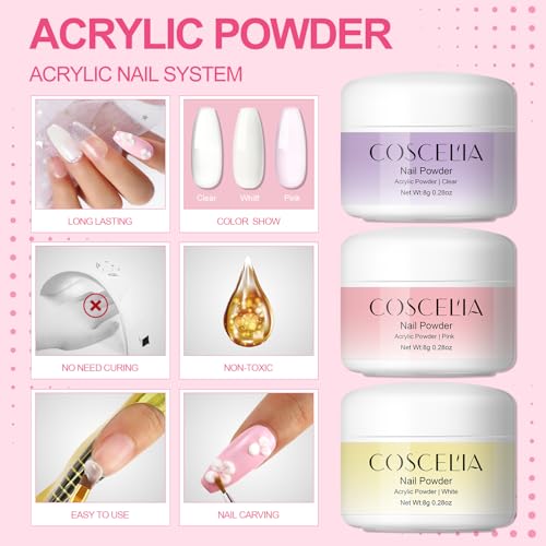 Acrylic Nail Kit for Beginners with Everything Nails Kit Acrylic Set with Drill and U V Light Professional Glitter Powder ...
