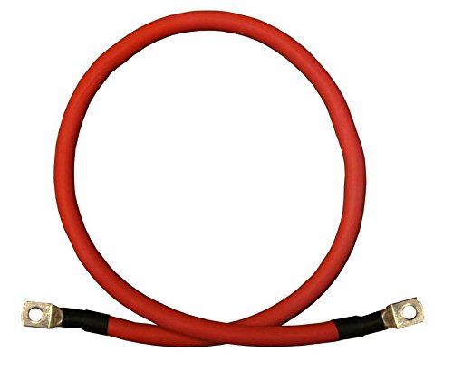 4/0 Awg Gauge Red + Black Pure Copper Battery Inverter Cables Solar, Rv, Car, Boat 2 Feet 5/16 In Lugs