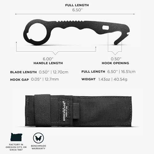 Benchmade Medical Rescue Hook with Oxygen Wrench, Syringe Popper, and Black Soft Sheath