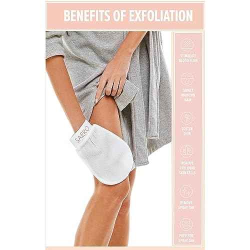 SAERO Korean Exfoliating Mitt for Body ? Deep Scrub Glove for Dead Skin, Spray Tan Removal, Ingrown Hairs & KP ? Korean Spa-Style Viscose Peeling Towel for Shower or Bath ? 1 Count