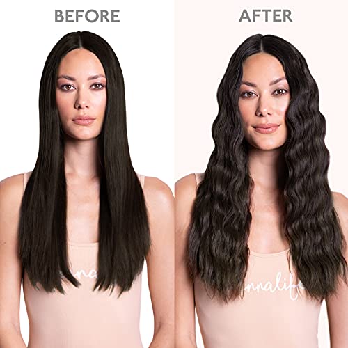 WENNALIFE Clip in Human Hair Extensions, 22 Inch 120g 7pcs Dark Brown Hair Extensions Clip In Human Hair Remy Clip in Hair Extensions Real Human Hair Double Weft