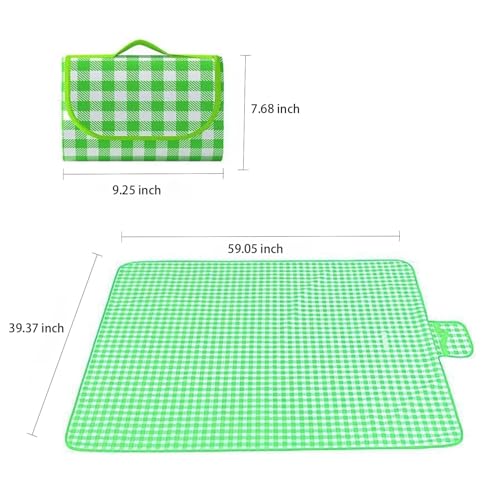 EIYNIY Large Picnic Blanket Waterproof and Sand Proof -59x39 inch Large Outdoor Beach Mat, Portable Foldable Blanket, Suit...