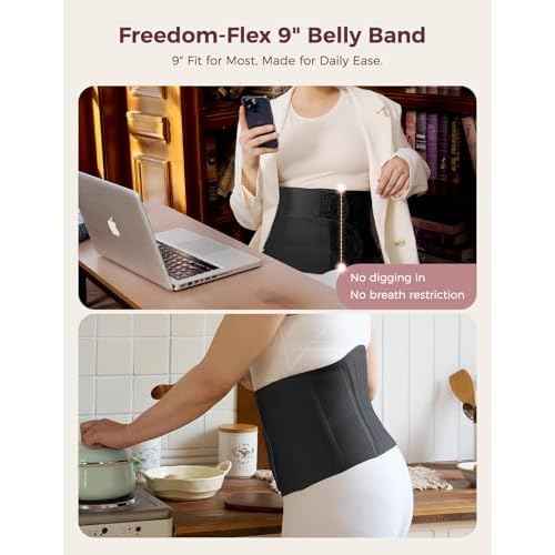 Momcozy Ergowrap Postpartum Belly Band, 3D Abdomen Lifting & Ergonomic Back Support Abdominal Binder, Seamless & Invisible Wrap Shapewear for Postpartum C-Section Recovery, Daily Wear, Exercise
