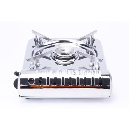 8,000 BTU Stainless Steel Butane Gas Portable Camping Stove