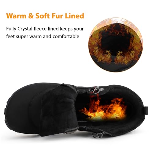 Womens Mens Winter Barefoot Boots Warm Minimalist Wide Toe Box Snow Boots Zero Drop Sole Outdoor Water Resistant Ankle Boo...