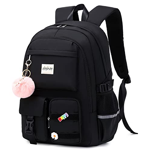 abshoo Big Student Laptop Backpack For College Women Middle High School Teen Girls Bookbag Travel Daypack (Black) | For Co...