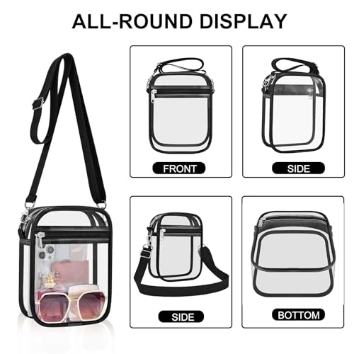UEASE Clear Bag Stadium Approved Clear Purse for Women Clear Crossbody Bag for Stadium Events Concerts Festivals