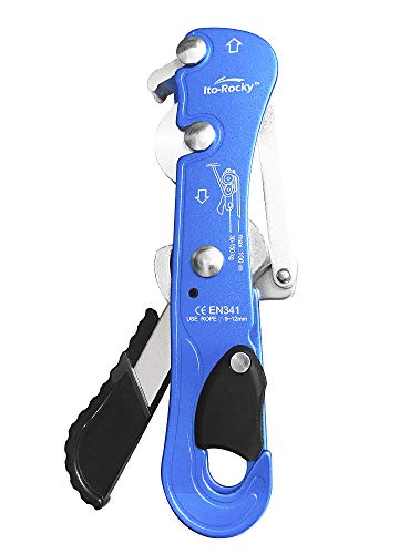 Ito Rocky Climbing Stop Descender Rappelling Anti-Panic Belay Devices for 9-12mm Rope Rescue Equipment Hand Controls Desin...