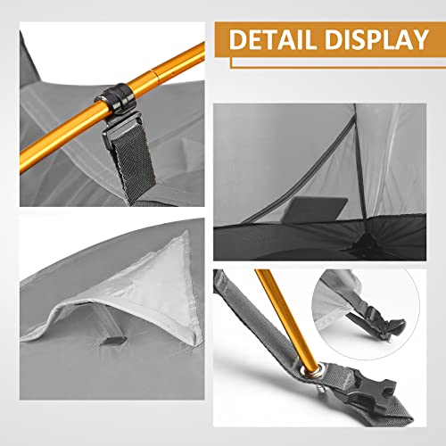 Bessport Camping Tent 1/2 Person Tent Waterproof Two Doors Backpacking Tent Easy Setup Lightweight for Outdoor, Hiking Mou...