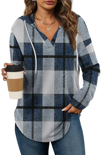 Bofell Womens Fashion Tops Hoodies for Women Pullover Oversized Sweatshirts Long SLeeve Shirts Loose Fit