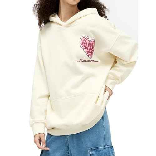 Aelfric Eden Graphic Hoodie Womens Oversized Hoodies Y2k Cute Heart Print Sweatshirt Streetwear Hooded Pullover