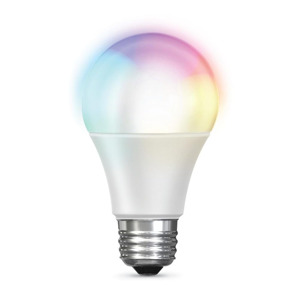Feit Electric OM60/RGBW/CA/AG Smart WiFi Color Changing and Dimmable, Alexa or Google Assistant, No Hub Required A19 LED Light Bulb, 60W