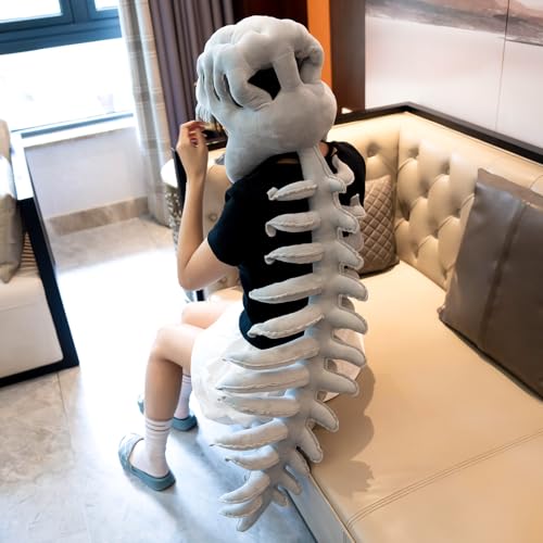 JingDan Wearable Dinosaur Skeleton Spinosaurus Plush Dino Outfit,3D Dinosaur Skeleton Capes Plush Skulls,Halloween Costume...