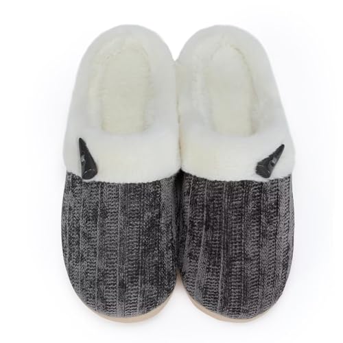 Women's Comfy House Slippers Memory Foam Fuzzy Bedroom Scuffs Slippers Indoor Outdoor Anti Skid Home Shoes with Warm Plush...