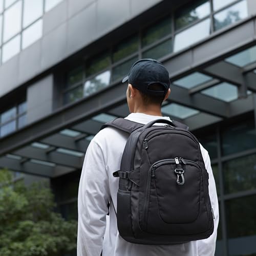 Amazon Basics Travel Laptop Backpack for 15.6 inch Laptop, Black | for 15.6 inch Laptop