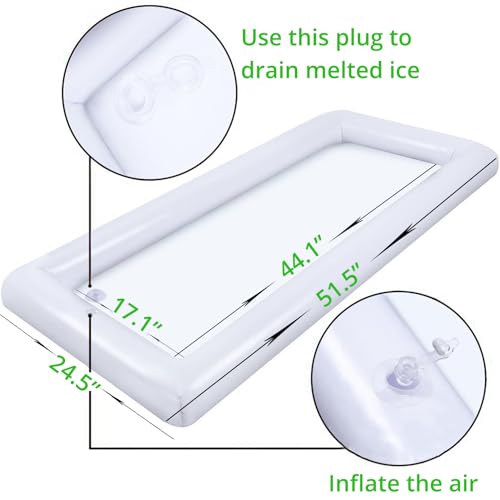 jollylife 3PCS Inflatable Cooler Serving Bars Pool Party Blow Up Coolers Food Holder Ice Tray BBQs, Picnics,Buffets Indoor...