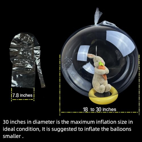 Large Clear Balloons for Stuffing, 10pack Big Extra Wide Mouth Bubble BoBo Balloons, Giant Wrap Gifts for Mother's Day/Bri...