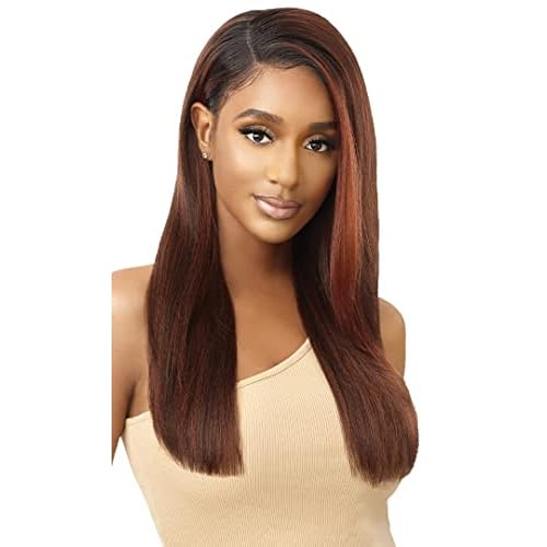 Outre 100% Human Hair Blend 13X6 Hand-Tied 360 Lace Frontal Wig - MARISA (Color:1B Off Black)