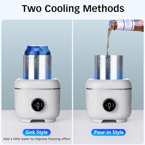 WISFISSH Cooling Cup with Mood Light,Beverage Cooler with Insulated Cover, 2-in-1 Cooling Cup for Desk(Cooling&Heating),El...