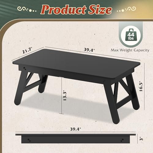 WLIVE Folding Coffee Table, Modern Portable Small Coffee Table with No Assembly Needed for Living Room, Home, Small Space,...