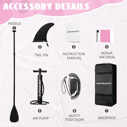 Kids Inflatable Stand Up Paddle Board, Kids Paddle Board with SUP Accessories, Anti-Slip EVA Deck, 7’6’’Child SUP for Kids...