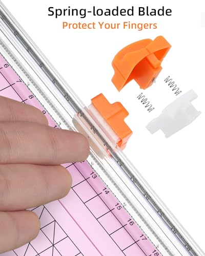 Firbon Pink A5 Paper Cutter, Straight Small Paper Trimmer with Side Ruler for Scrapbooking Craft, Paper, Coupon, Label, Ca...