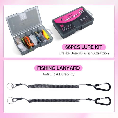 Goture Fishing Rod and Reel Combo - Green Telescoping Fishing Pole Portable Travel Kit with Carrier Bag for Freshwater Sal...