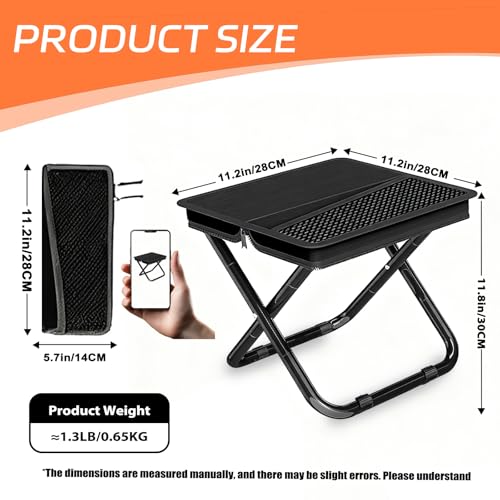 Mejora Portable Pocket Camping Chair,Ultralight Foldable Camp Stool with Compact Carry Bag, Heavy-Duty 220LBS Capacity for...