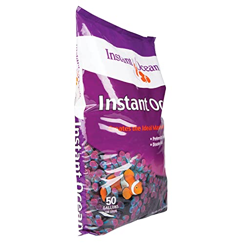 Instant Ocean Sea Salt 50 Gallons, For Marine Aquariums, Fast Dissolving