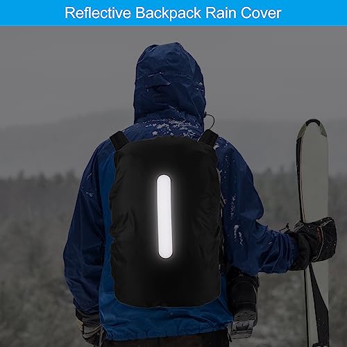 PATIKIL Waterproof Backpack Rain Cover, Non-Slip Backpack Cover with Vertical Reflective Strap Stay Dry for Hiking, Campin...