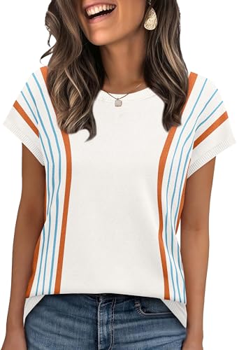 XIEERDUO Short Sleeve Sweater for Women Summer Lightweight Boho Tops Clothes Beach Vacation Outfits 2026