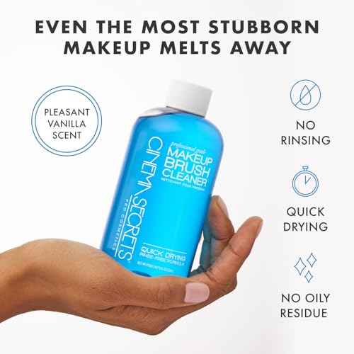 Cinema Secrets Original Blue Vanilla Makeup Brush Cleaner Solution - Professional Cleanser for Makeup Brushes - Quick-Drying, Rinse-Free Formula - Removes Stubborn Waterproof Make Up