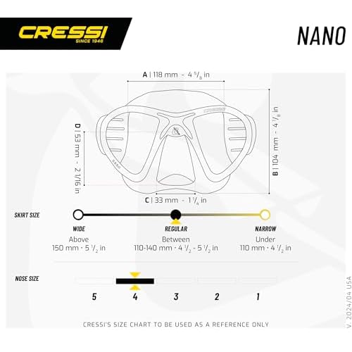 Cressi Low Volume Adult Mask for Scuba, Freediving, Spearfishing Nano Made in Italy
