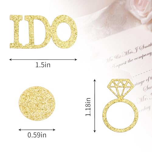 Gold Wedding Table Confetti,Glitter Paper Diamond Ring Confetti, I Do Engagement Party Table Scatter,Bachelorette Bridal S...