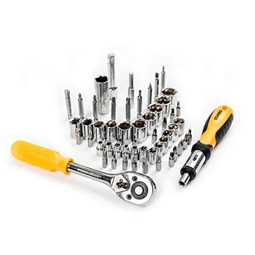 DEKOPRO 228 Piece Socket Wrench Auto Repair Tool Combination Package Mixed Tool Set Hand Tool Kit with Plastic Toolbox Sto...