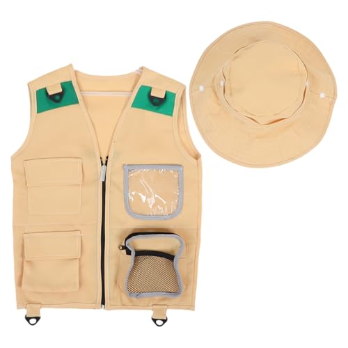 BRIGHTFUFU 1Set Kid Exploration Kit with Vest Hat Kid Camping Bug Catcher Fishing Set Outdoor Adventure Guide Scavenger Hu...