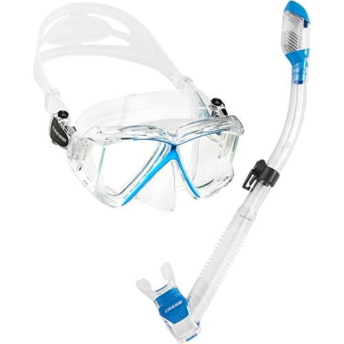Cressi Panoramic Wide View Mask & Dry Snorkel Kit for Snorkeling, Scuba Diving - Pano 4 & Supernova Dry: Designed in Italy