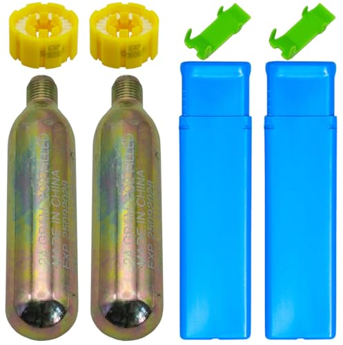 2 Pack PFD 24/33 Grams CO2 Cylinder Cartridge 1/2-inch Thread for Inflatable Life Jacket Life Vest Lifesaving Belt for Wat...