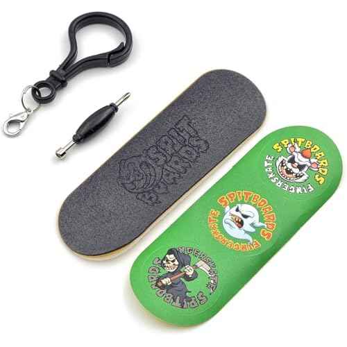 SPITBOARDS¢ç 34 mm Fingerboard Complete Wood Pro Set-Up (Pre-Assembled, 5-Layers), Pro Trucks, CNC Bearing Wheels, Foam Grip Tape, (Deck: Pink, Trucks: White, Wheels: Pink)