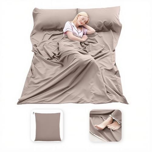 MongByYa Sleeping Bag Liner Lightweight Compact Sleeping Bag Sack Portable Clean Travel Sheet Camping Sleep Sheet for Back...