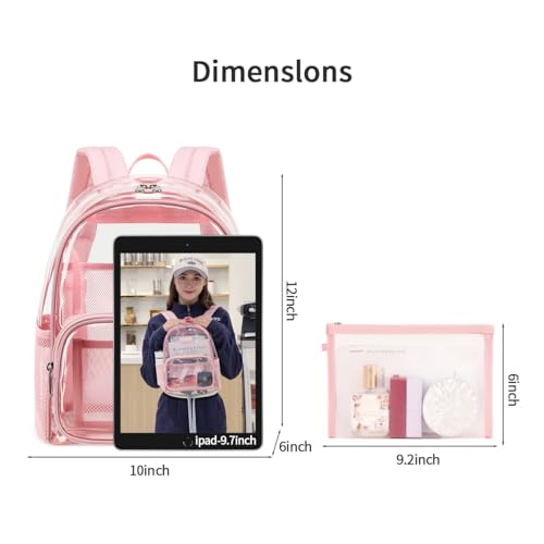 Cusangel Clear Backpack Stadium Approved 12×6×12,TPU Transparent Backpacks Plastic See Through Bag, Clear Bag for Concert ...