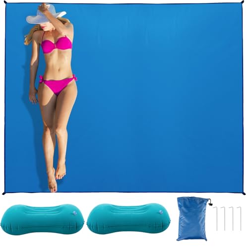 CQSYWQING Beach Blanket Waterproof Sandproof Beach Mat for 2-4 Adults Quick Drying Outdoor Picnic Mat Beach Accessories， C...