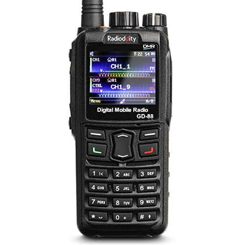 Radioddity GD-88 DMR & Analog 7W Handheld Radio, VHF UHF Dual Band Ham Two Way Radio, with GPS/APRS, Cross-Band Repeater, ...